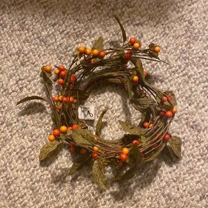 Vintage Orange Berry Candle Wreath